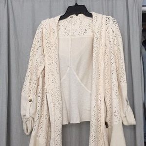 Free people boho sweater with zipper